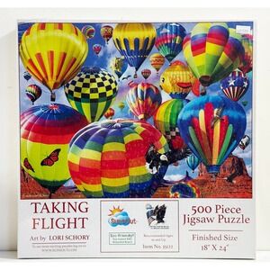 SunsOut Taking Flight Jigsaw Puzzle 500 Piece Multicolor New Hot Air Balloon